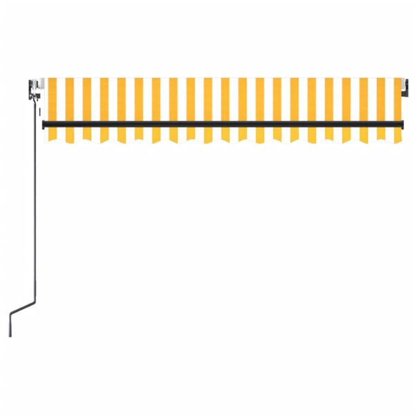 vidaXL Toldo autom. c/ LED e sensor de vento 350x250 cm amarelo/branco