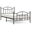vidaXL Estrutura de cama com cabeceira e pés 100x200 cm metal preto