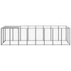 vidaXL Canil para cães 4,84 m² aço preto