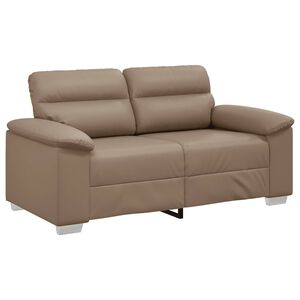 vidaXL Sof&aacute; de 2 lugares Cappuccino 160x81x84 cm Couro sint&eacute;tico