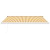 vidaXL Toldo retr&aacute;til 3,5x2,5 m tecido e alum&iacute;nio amarelo e branco