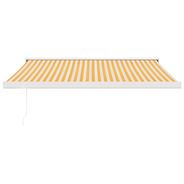 vidaXL Toldo retr&aacute;til 3,5x2,5 m tecido e alum&iacute;nio amarelo e branco