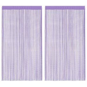 vidaXL Cortinas de fios 2 pcs 100x250 cm roxo