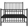 vidaXL Estrutura de cama com cabeceira e p&eacute;s 90x200 cm metal preto