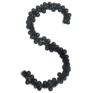 vidaXL Guirlanda de Bolas de Natal Preto 186 cm Poliestireno