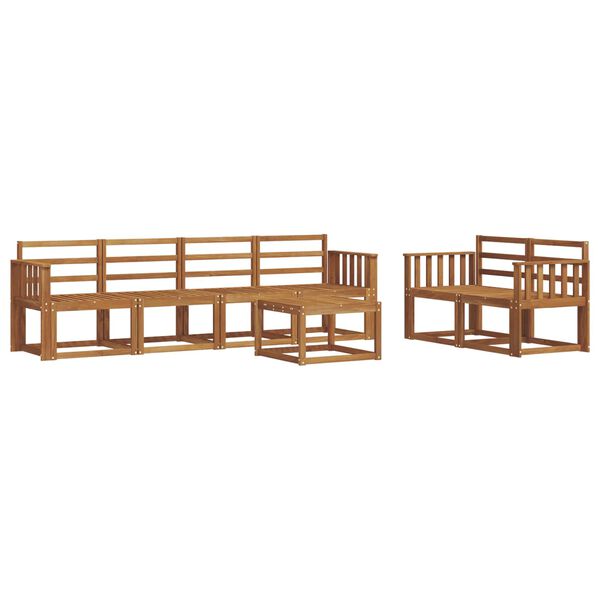 vidaXL Conjunto de Sof&aacute;s para Exterior 7 pcs Natural