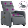 vidaXL Poltrona massagens reclin&aacute;vel el&eacute;trica couro artif. cinzento