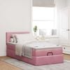 moldura de cama otomana vidaXL com colch&atilde;o rosa 90x190 cm Veludo