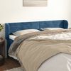 vidaXL Cabeceira de cama c/ abas veludo 183x23x78/88cm azul-escuro