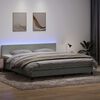 vidaXL Cama box spring c/ colch&atilde;o e LED 180x220 cm veludo cinzento-claro