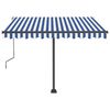 vidaXL Toldo retr&aacute;til manual independente 300x250 cm azul e branco
