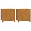 vidaXL Vaso/floreira c/ pernas 2 pcs 50x50x50cm aço corten enferrujado