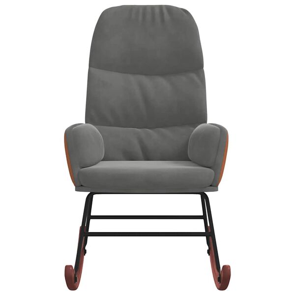 vidaXL Cadeira de baloi&ccedil;o veludo cinzento-escuro