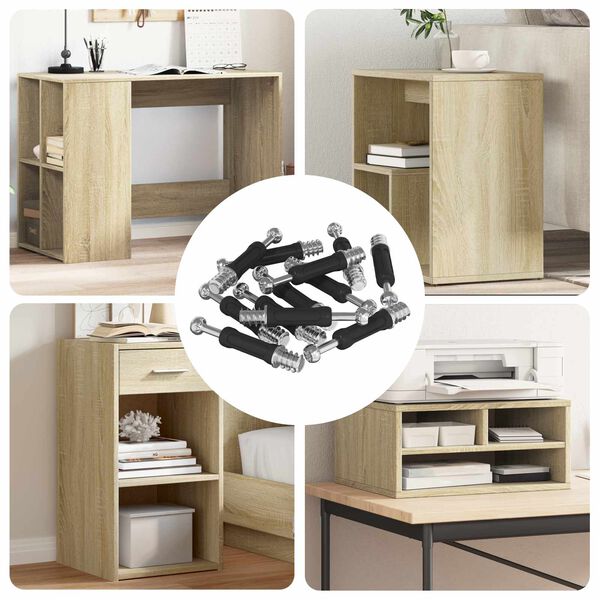 vidaXL Parafuso de Fechamento de Cames 4000 pcs Prata e Preto Metal