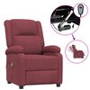 vidaXL Poltrona de massagens el&eacute;trica reclin&aacute;vel tecido vermelho tinto