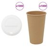vidaXL Copos de caf&eacute; de papel com tampas 1000 pcs 16oz 400ml