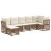 vidaXL Conjunto de Sof&aacute; de Jardim 7 pcs Bege vime PE