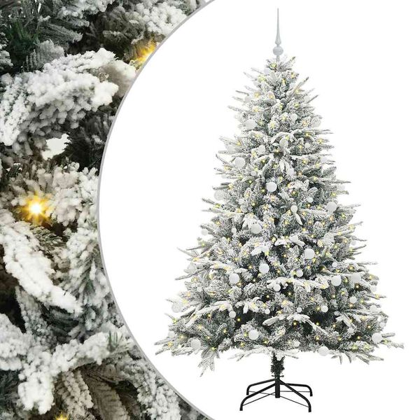 vidaXL &Aacute;rvore de Natal Artificial Pr&eacute;-iluminada com Conjunto de Bolas