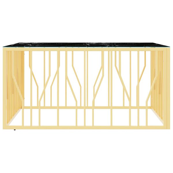 vidaXL Mesa de centro 100x100x50 cm a&ccedil;o inoxid&aacute;vel e vidro dourado