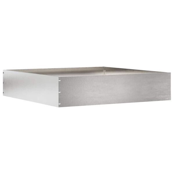 vidaXL Acabamento para Gramado Prateado 60 x 60 x 13 cm A&ccedil;o inoxid&aacute;vel