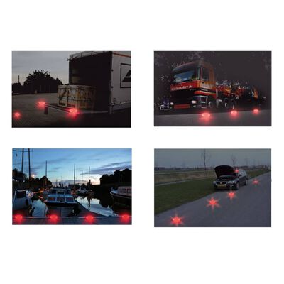ProPlus Discos rodoviários de aviso c/ 16 luzes LED 2 pcs laranja