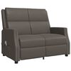 vidaXL Poltrona massagens 2 lug. reclinável couro artificial cinza