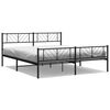 vidaXL Estrutura de cama com cabeceira e p&eacute;s 200x200 cm metal preto