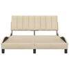vidaXL Estrutura de cama sem colch&atilde;o Hanko 140x190 cm tecido cor creme