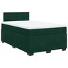 vidaXL Cama boxspring com colch&atilde;o 120x200 cm veludo verde-escuro