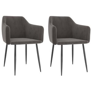 vidaXL Cadeiras de jantar 2 pcs veludo cinzento-escuro