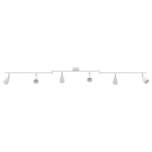 vidaXL Foco de teto com holofotes Branco 176,5 x 12,5 x 13,5 cm Metal