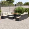 vidaXL Conjunto de Sofá de Jardim 11 pcs Preto vime PE