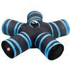 vidaXL T&uacute;nel para gatos 5 vias 25 cm poli&eacute;ster preto e azul