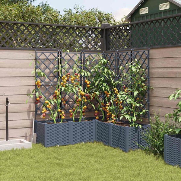 vidaXL Vaso de Jardim 5 pcs Cinza Claro 120 x 120 x 143 cm A&ccedil;o