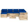 vidaXL 9 pcs conj. lounge jardim c/ almofad&otilde;es madeira impreg. verde