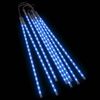 vidaXL Luzes meteoro 8 pcs 50 cm 288 luzes LED int./ext. azul