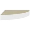 vidaXL Prateleiras canto parede 2 pcs 35x35x3,8 cm MDF carvalho/branco
