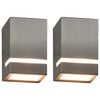 vidaXL Candeeiros de parede exterior 2 pcs 35 W retangular prateado