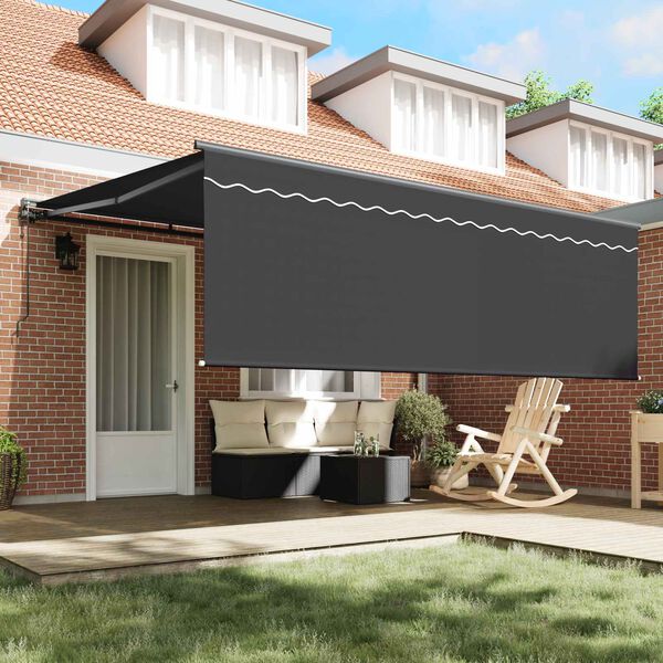 vidaXL Toldo Retr&aacute;til Amarelo e Branco 350 x 250 cm Alum&iacute;nio e Tecido