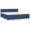 vidaXL Cama com molas/colch&atilde;o 160x200 cm tecido azul