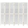 vidaXL Biombo com 6 painéis madeira de paulownia maciça branco