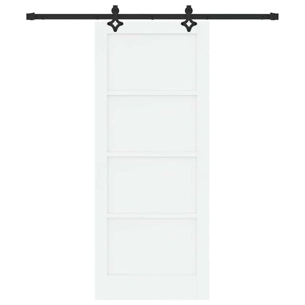 vidaXL Porta Deslizante Branco e Preto 83 x 202 cm