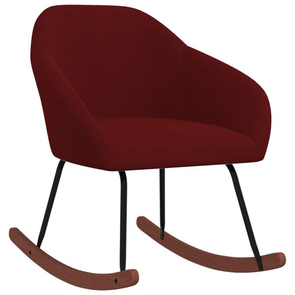 vidaXL Cadeira de baloiço tecido vermelho tinto