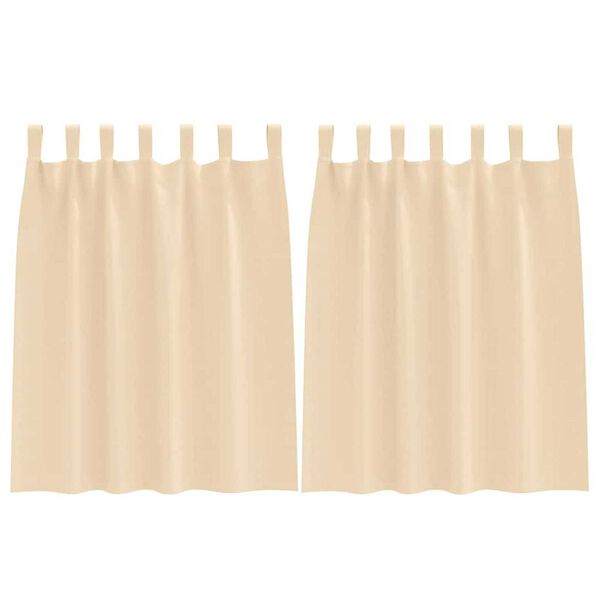 vidaXL Cortinas Blackout com Argolas 2 pcs Creme 140 x 140 cm