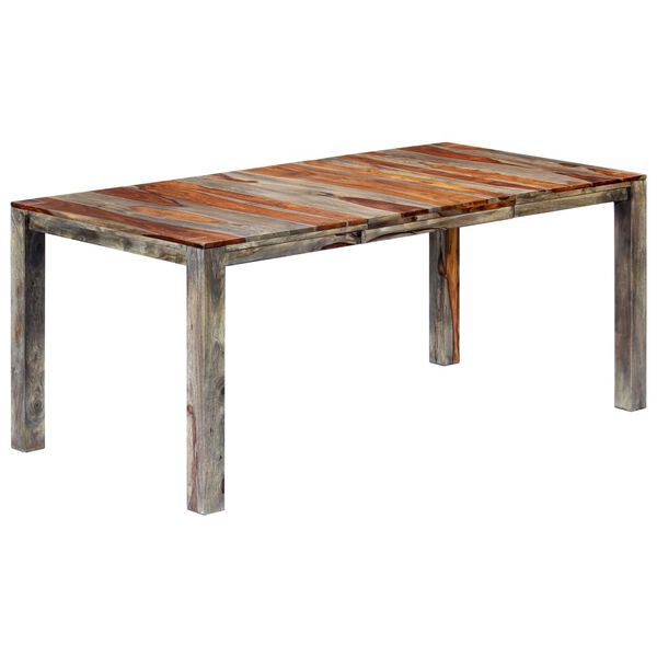vidaXL Mesa de jantar 180x90x76 cm madeira de ac&aacute;cia maci&ccedil;a cinzento