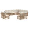 vidaXL Conjunto de Sof&aacute;s para Exterior 12 unid. Natural e Branco Creme