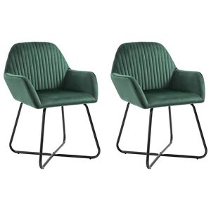 vidaXL Cadeiras de jantar 2 pcs veludo verde