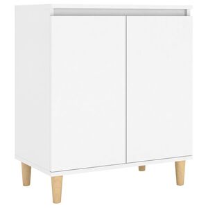vidaXL Aparador c/ pernas de madeira 60x35x70 cm contraplacado branco