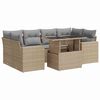 vidaXL 7 pcs conjunto de sof&aacute;s p/ jardim com almofad&otilde;es vime PE bege