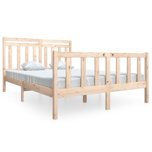 vidaXL Estrutura de cama 140x190 cm madeira maci&ccedil;a